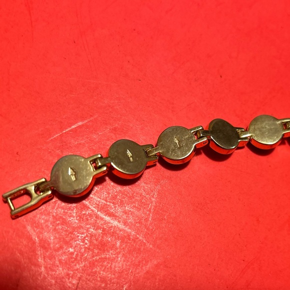 Ladies Gold Tone Multi Colored Gemstone Bracelet 7.5 Inches Unbranded - Picture 16 of 16